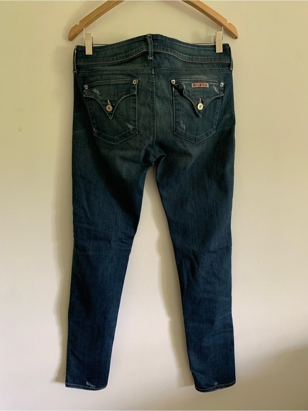 Hudson Collin Low Rise Stretch Skinny Jeans, 29, Vintage Florence Blue, Distress - Picture 5 of 16